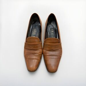 Amalfi Italy Brown Leather Loafers Women 6.5 AA Narrow Made In Italy